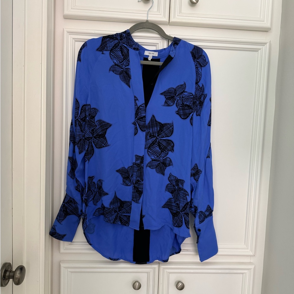 Reiss Cobalt Blue Floral Blouse
